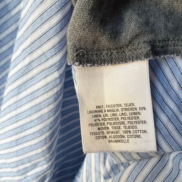 Deletta Women’s Short Sleeve Screw Neck Blouse size S, Gray & Blue - Picture 7 of 8